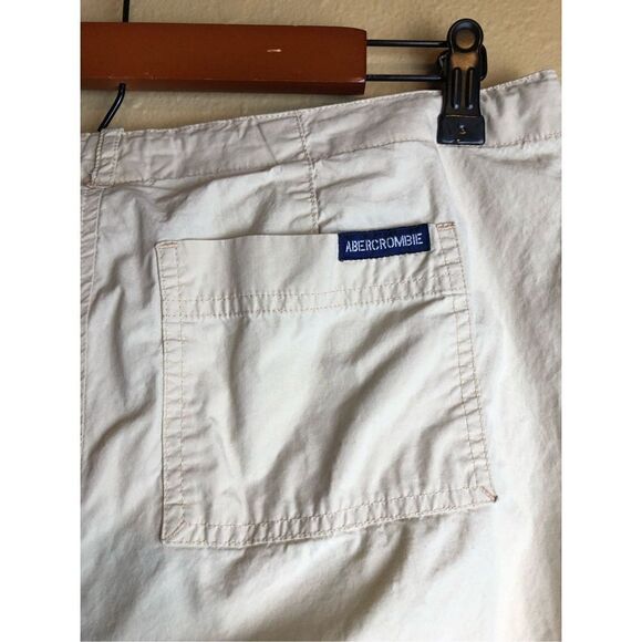 Abercrombie & Fitch Neutral Tan Cropped Cargo Baggy Pants Woman’s Size 6 - Picture 6 of 11